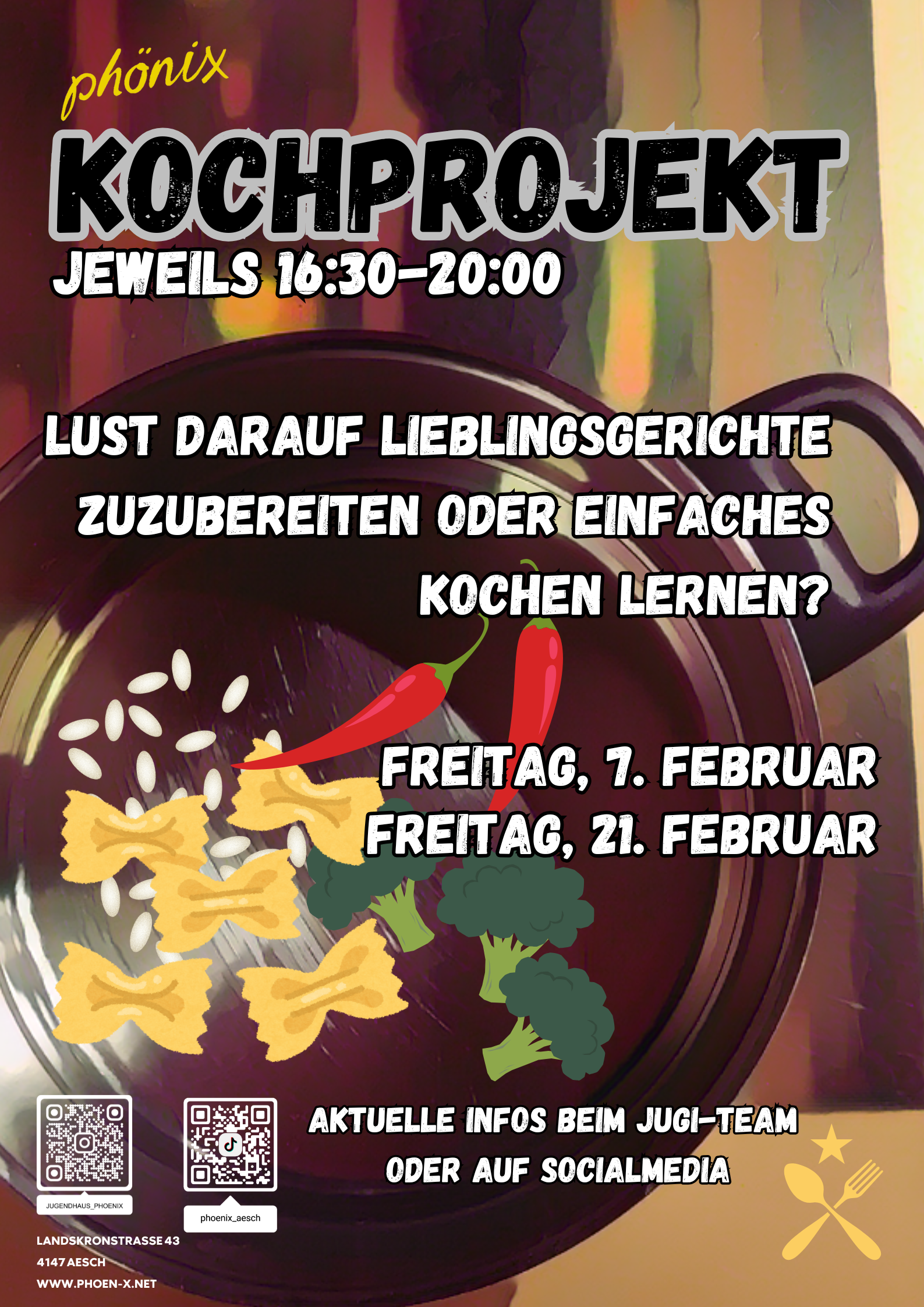 Kochprojekt Flyer mit Datum